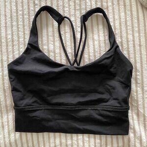 Black lululemon longline Sports Bra Size 2